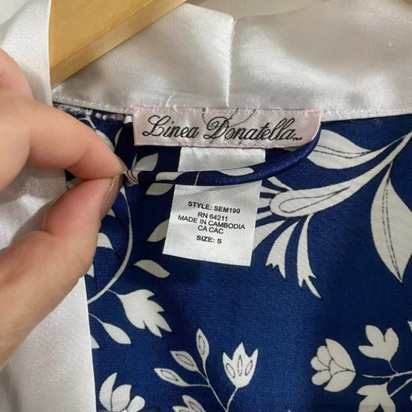 Linea Donatella Floral Wrap Robe Satin Polyester S - Picture 5 of 6